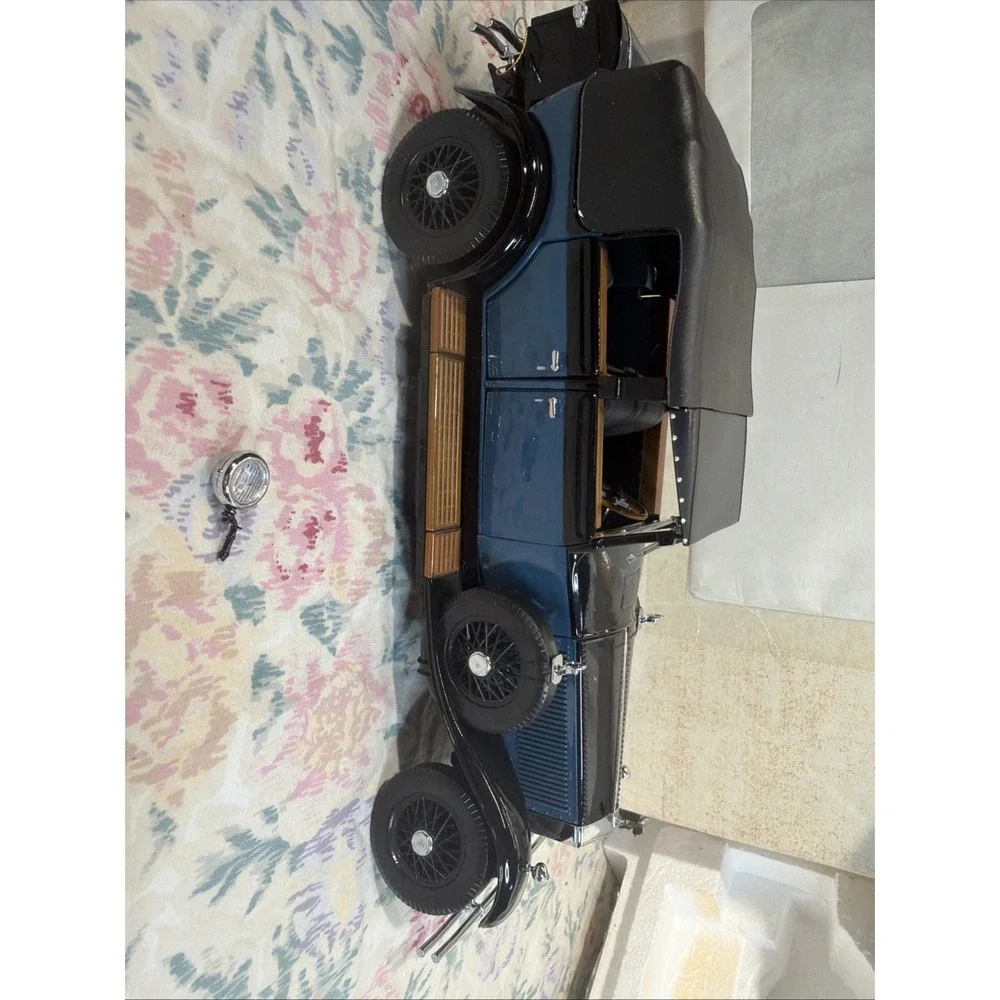 Franklin Mint 1929 Rolls-Royce Phantom 1:24 Diecast Blue/bla With Mailer Box